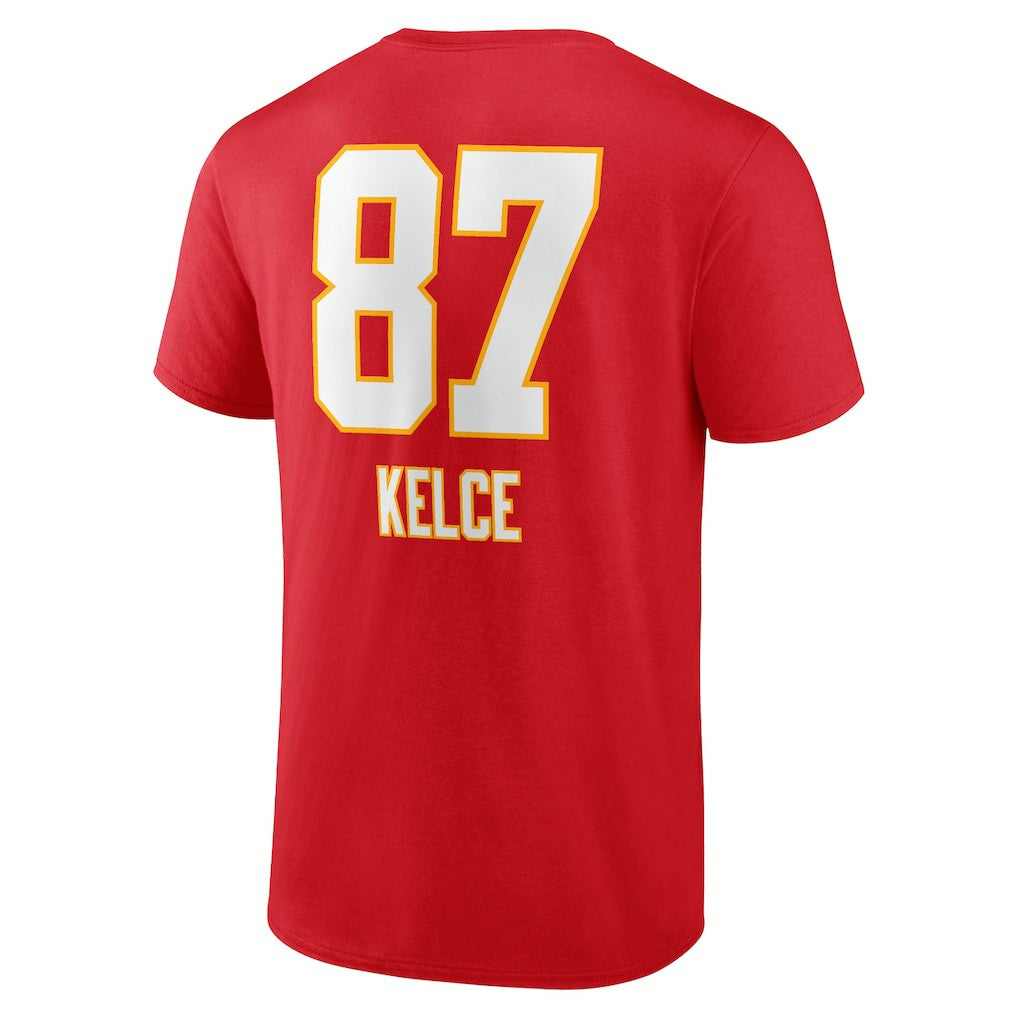 Travis Kelce Kansas City Chiefs Team Wordmark Player Name & Number T-Shirt Red | NFL