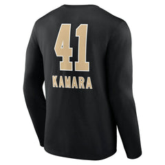 Alvin Kamara New Orleans Saints Team Wordmark Player Name & Number Long Sleeve T-Shirt Black | NFL