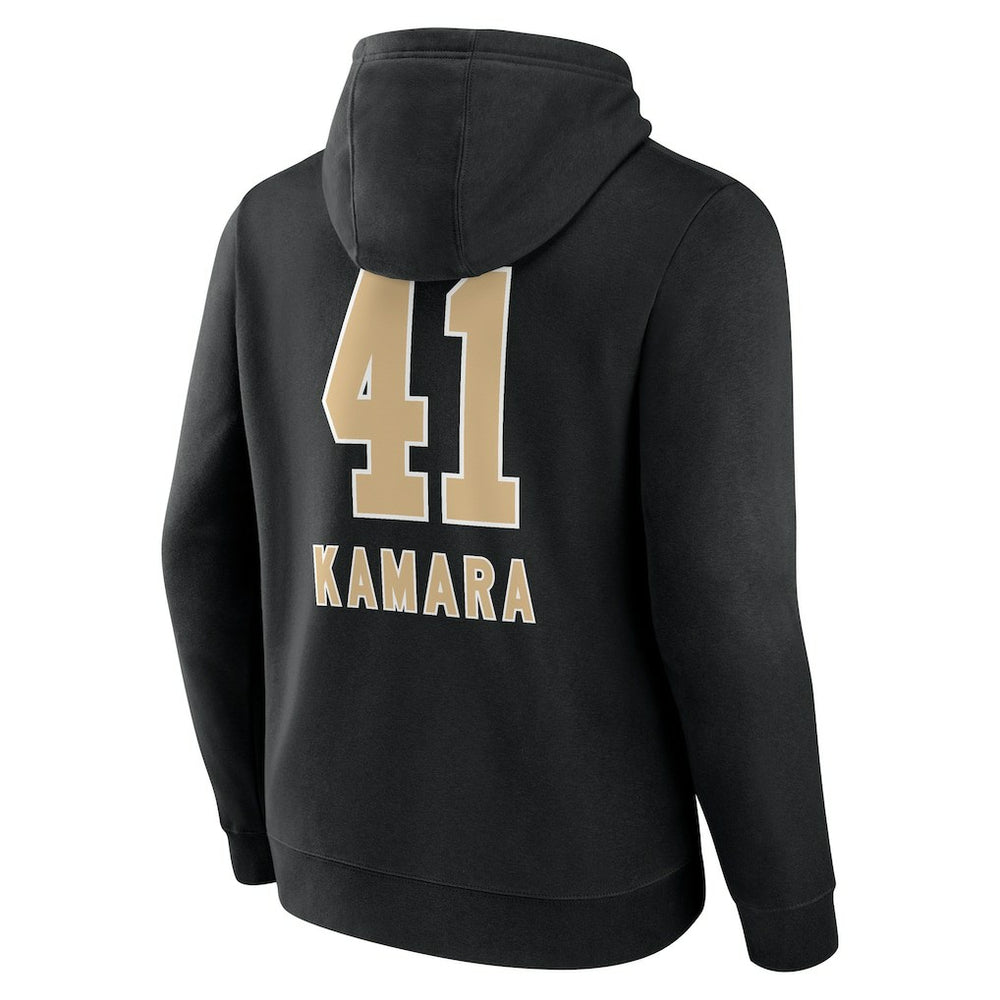 Alvin Kamara New Orleans Saints Team Wordmark Player Name & Number Pullover Hoodie Black | NFL
