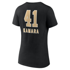 Alvin Kamara New Orleans Saints Women's Team Wordmark Player Name & Number V-Neck T-Shirt Black | NFL