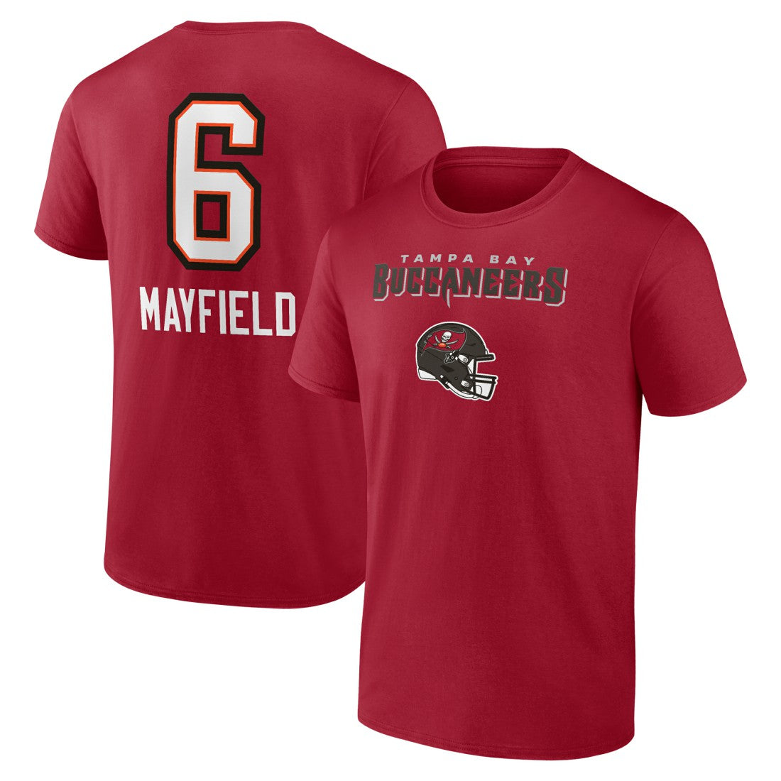 Baker Mayfield Tampa Bay Buccaneers Team Wordmark Player Name & Number T-Shirt Red | NFL
