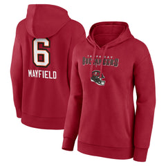 Baker Mayfield Tampa Bay Buccaneers Women’s Team Wordmark Player Name & Number Pullover Hoodie Red | NFL