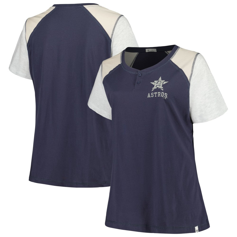 Houston Astros '47 Women's Plus Size Henley T-Shirt - MLB