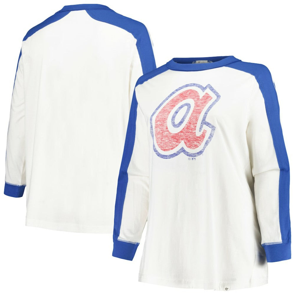 Atlanta Braves '47 Women's Plus Size Caribou Raglan Long Sleeve T-Shirt - MLB