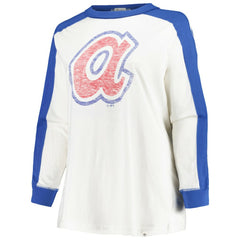 Atlanta Braves '47 Women's Plus Size Caribou Raglan Long Sleeve T-Shirt - MLB