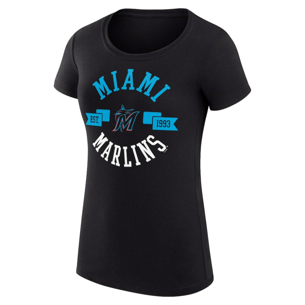 Miami Marlins G-III 4Her by Carl Banks Women's Super-Slim Fit Lightweight City Graphic T-Shirt - MLB