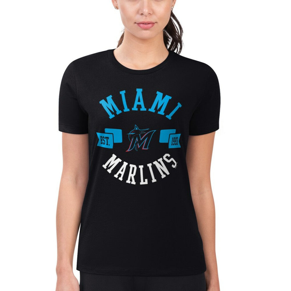 Miami Marlins G-III 4Her by Carl Banks Women's Super-Slim Fit Lightweight City Graphic T-Shirt - MLB