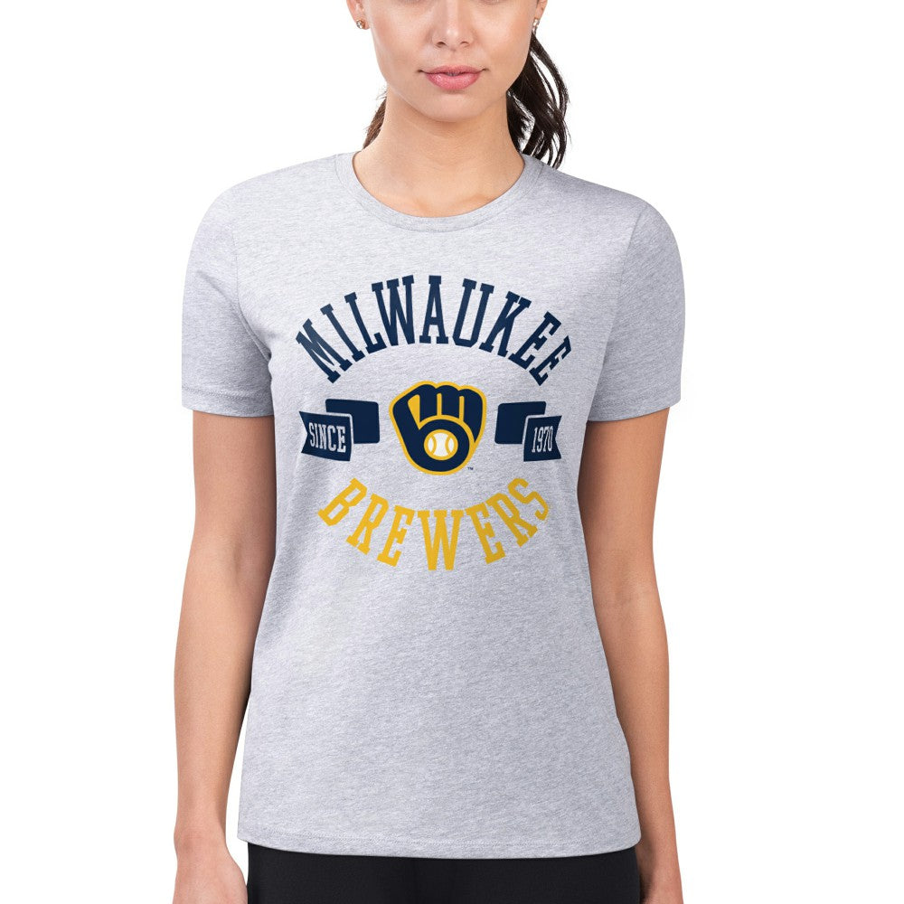 Milwaukee Brewers G-III 4Her by Carl Banks Women's Super-Slim Fit Lightweight City Graphic T-Shirt - MLB