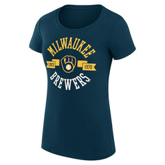 Milwaukee Brewers G-III 4Her by Carl Banks Women's Super-Slim Fit Lightweight City Graphic T-Shirt - MLB