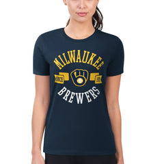 Milwaukee Brewers G-III 4Her by Carl Banks Women's Super-Slim Fit Lightweight City Graphic T-Shirt - MLB