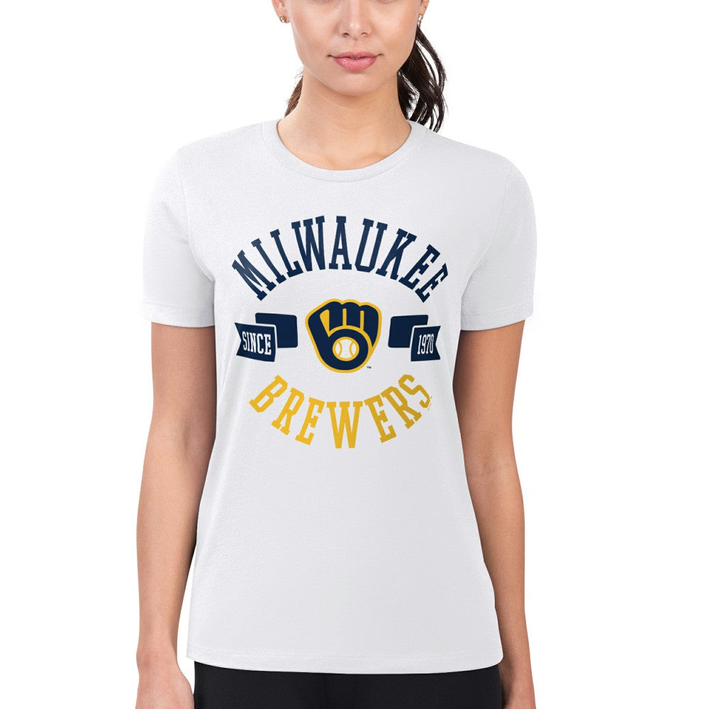 Milwaukee Brewers G-III 4Her by Carl Banks Women's Super-Slim Fit Lightweight City Graphic T-Shirt - MLB
