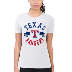Texas Rangers G-III 4Her by Carl Banks Women's Super-Slim Fit Lightweight City Graphic T-Shirt - MLB