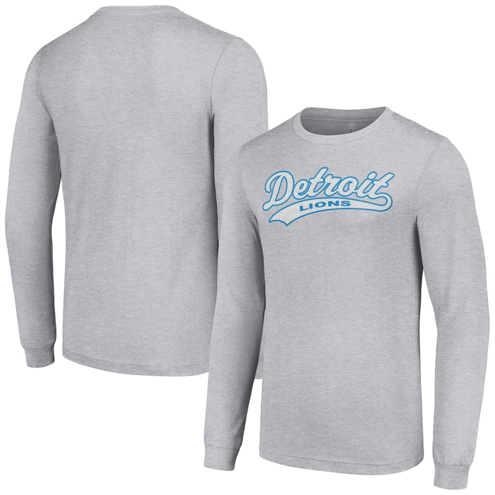 Detroit Lions Starter Tailsweep Long Sleeve T-Shirt Heather Gray | NFL