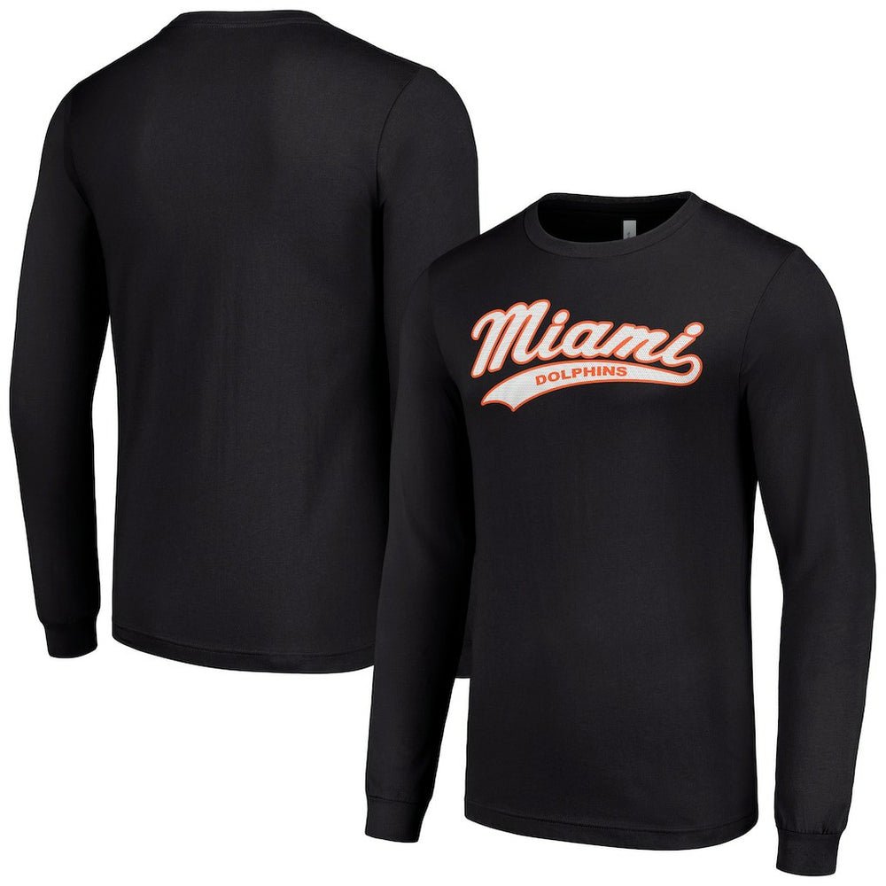 Miami Dolphins Starter Tailsweep Long Sleeve T-Shirt Black | NFL