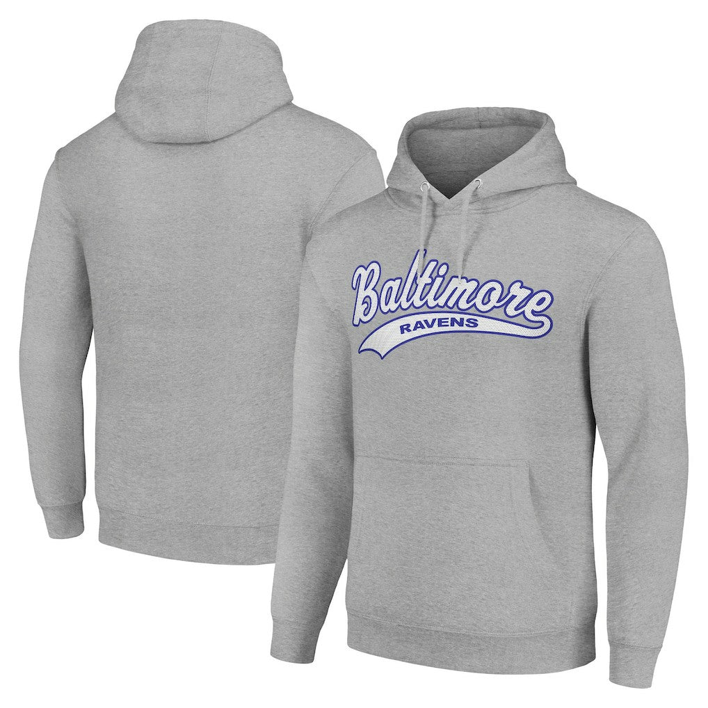 Baltimore Ravens Starter Unisex Tailsweep Pullover Hoodie Heather Gray | NFL