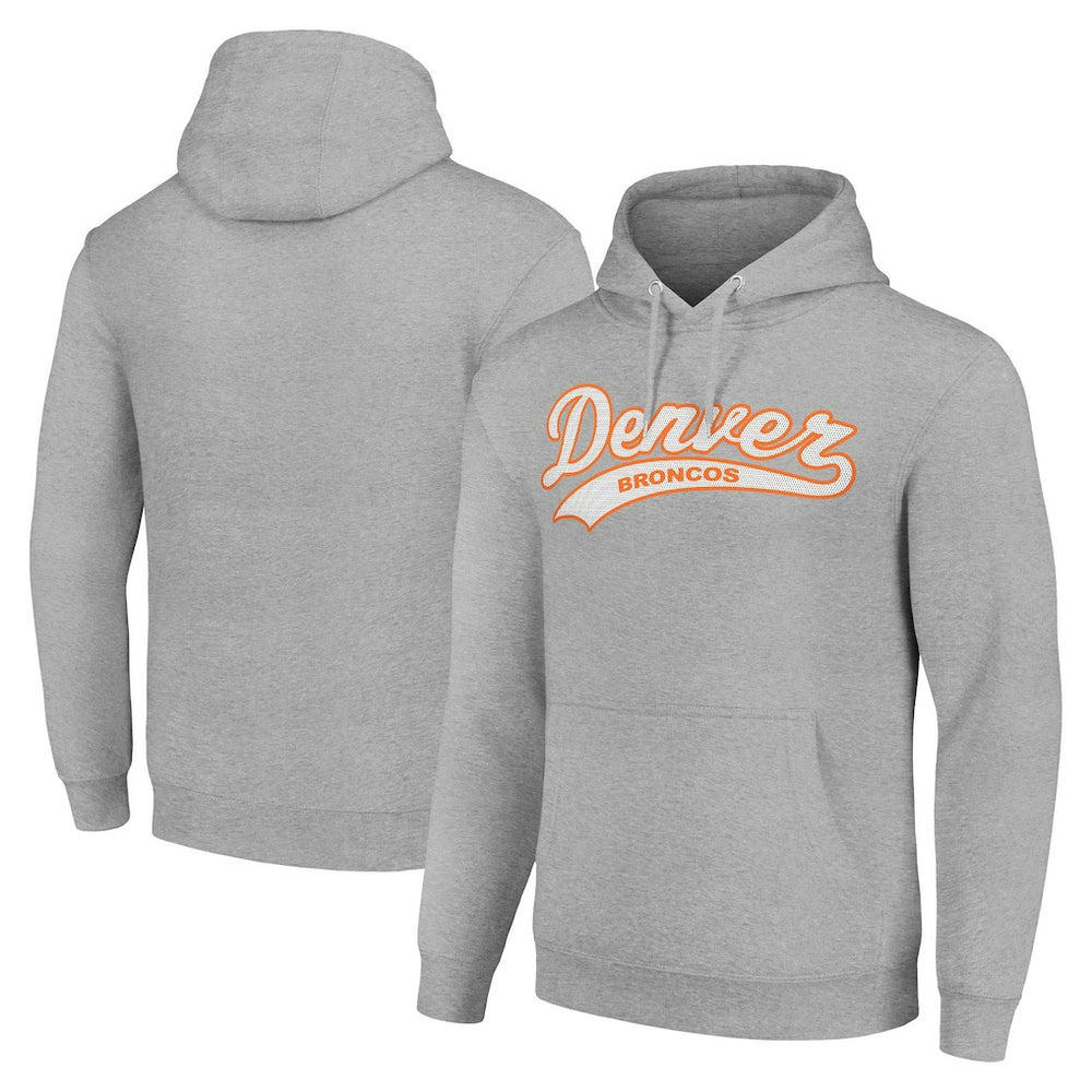 Denver Broncos Starter Unisex Tailsweep Pullover Hoodie Heather Gray | NFL