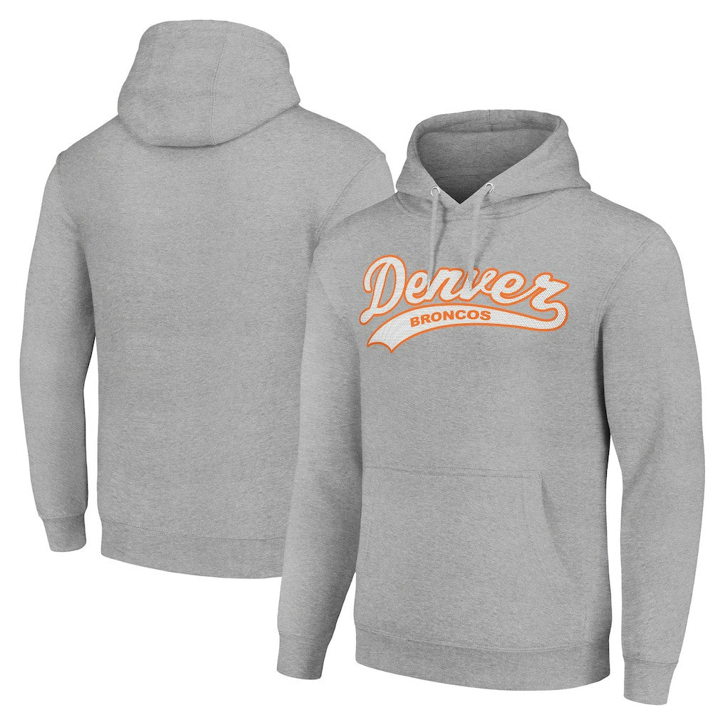Denver Broncos Starter Unisex Tailsweep Pullover Hoodie Heather Gray | NFL