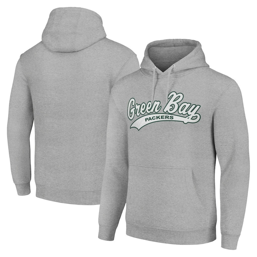 Green Bay Packers Starter Unisex Tailsweep Pullover Hoodie Heather Gray | NFL