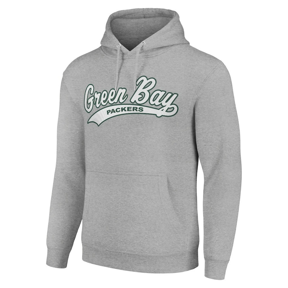 Green Bay Packers Starter Unisex Tailsweep Pullover Hoodie Heather Gray | NFL
