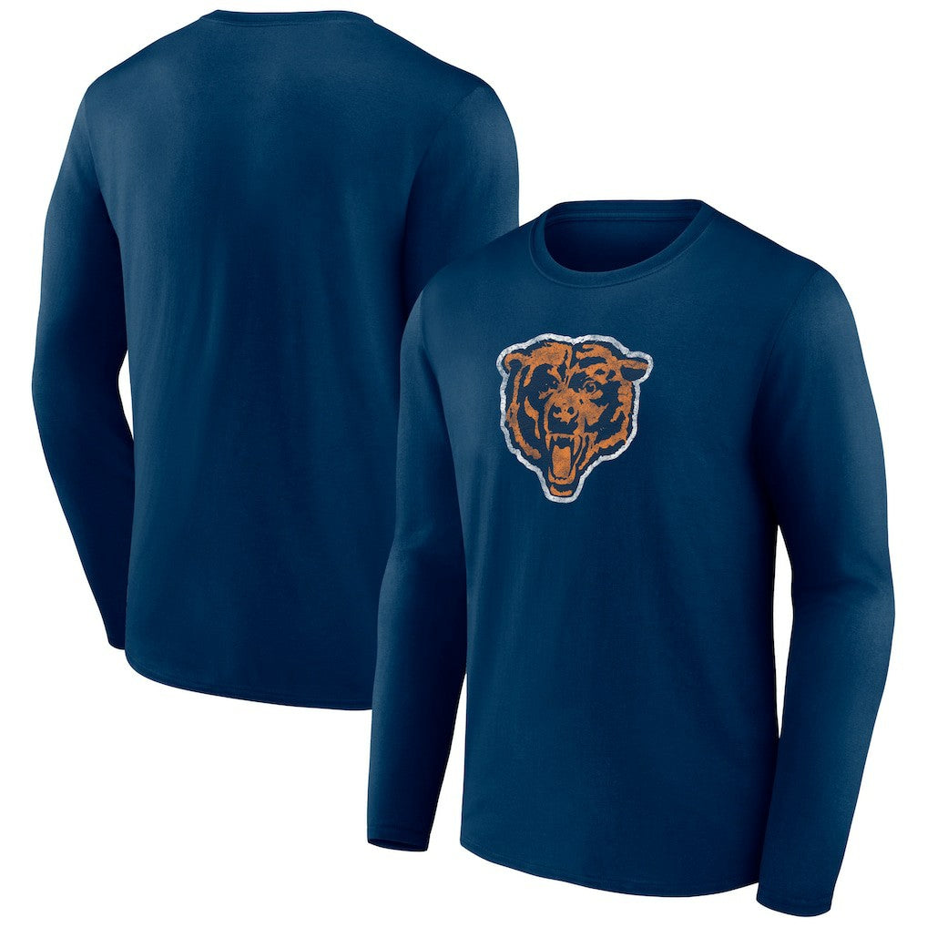 Chicago Bears Throwback Long Sleeve T-Shirt Navy | NFL