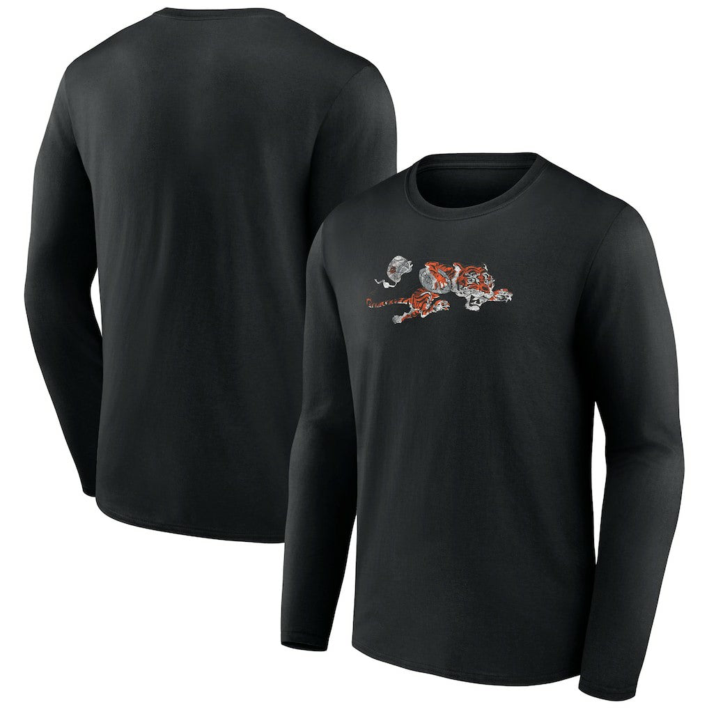 Cincinnati Bengals Throwback Long Sleeve T-Shirt Black | NFL