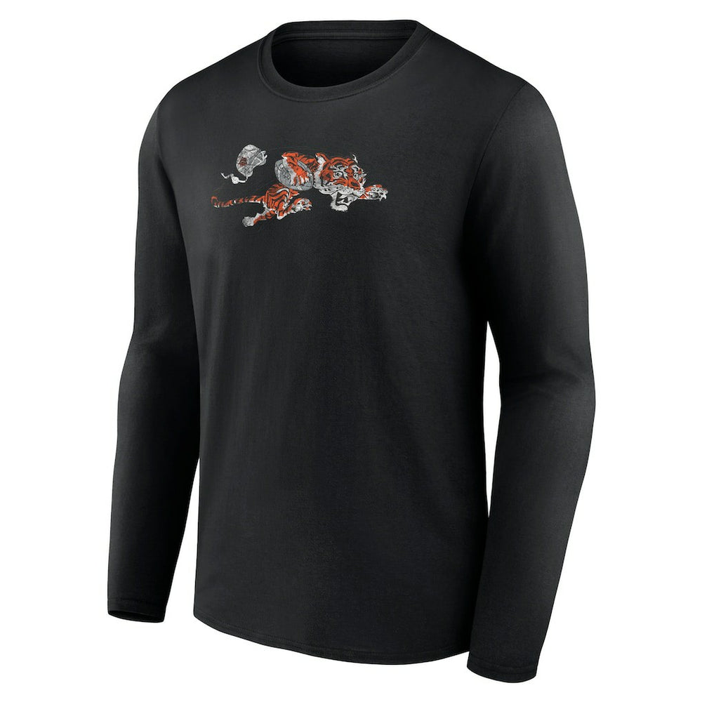 Cincinnati Bengals Throwback Long Sleeve T-Shirt Black | NFL