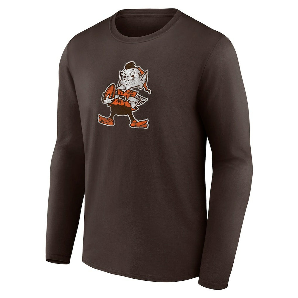 Cleveland Browns Throwback Long Sleeve T-Shirt Brown | NFL