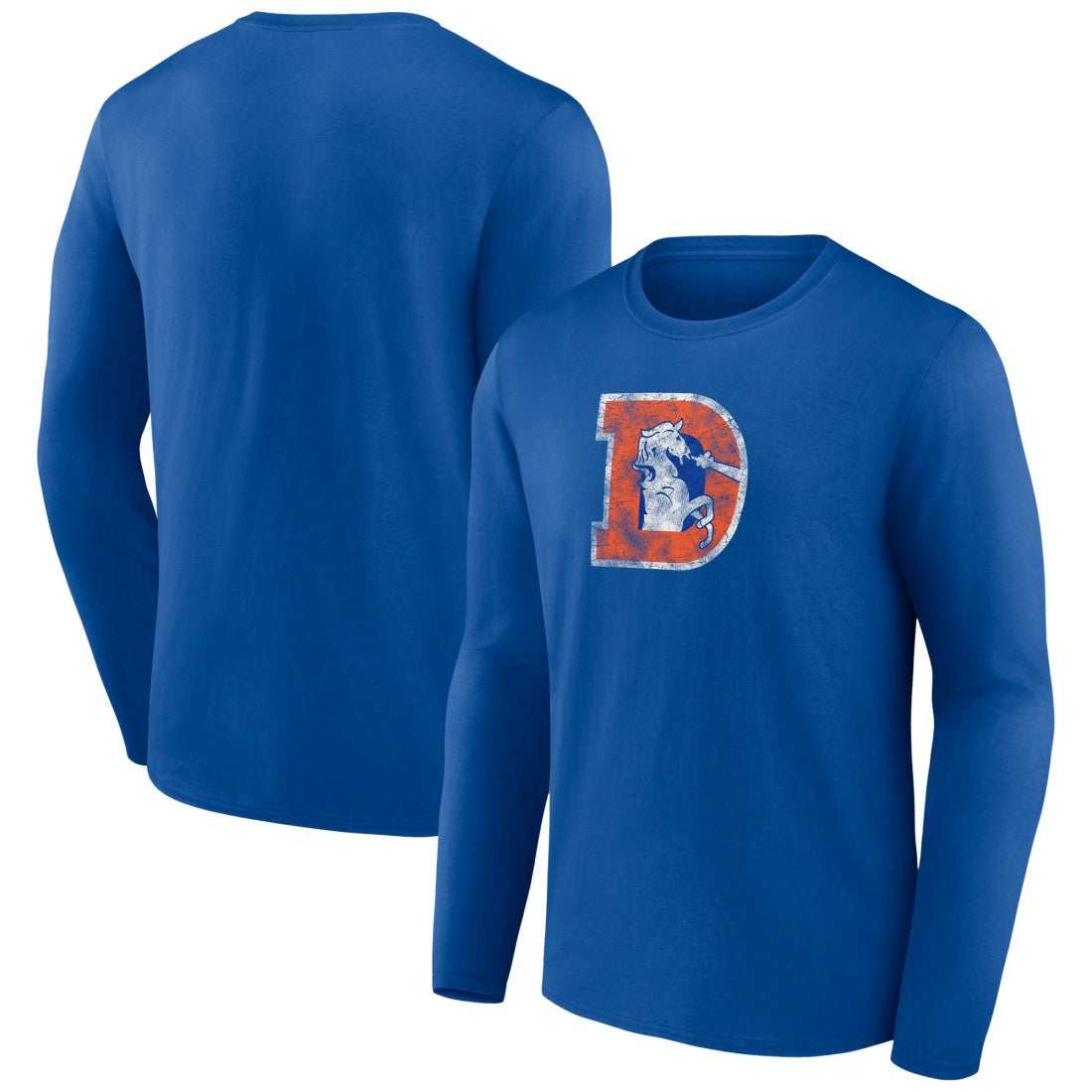 Denver Broncos Throwback Long Sleeve T-Shirt Royal | NFL