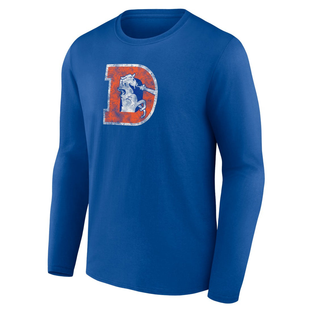 Denver Broncos Throwback Long Sleeve T-Shirt Royal | NFL