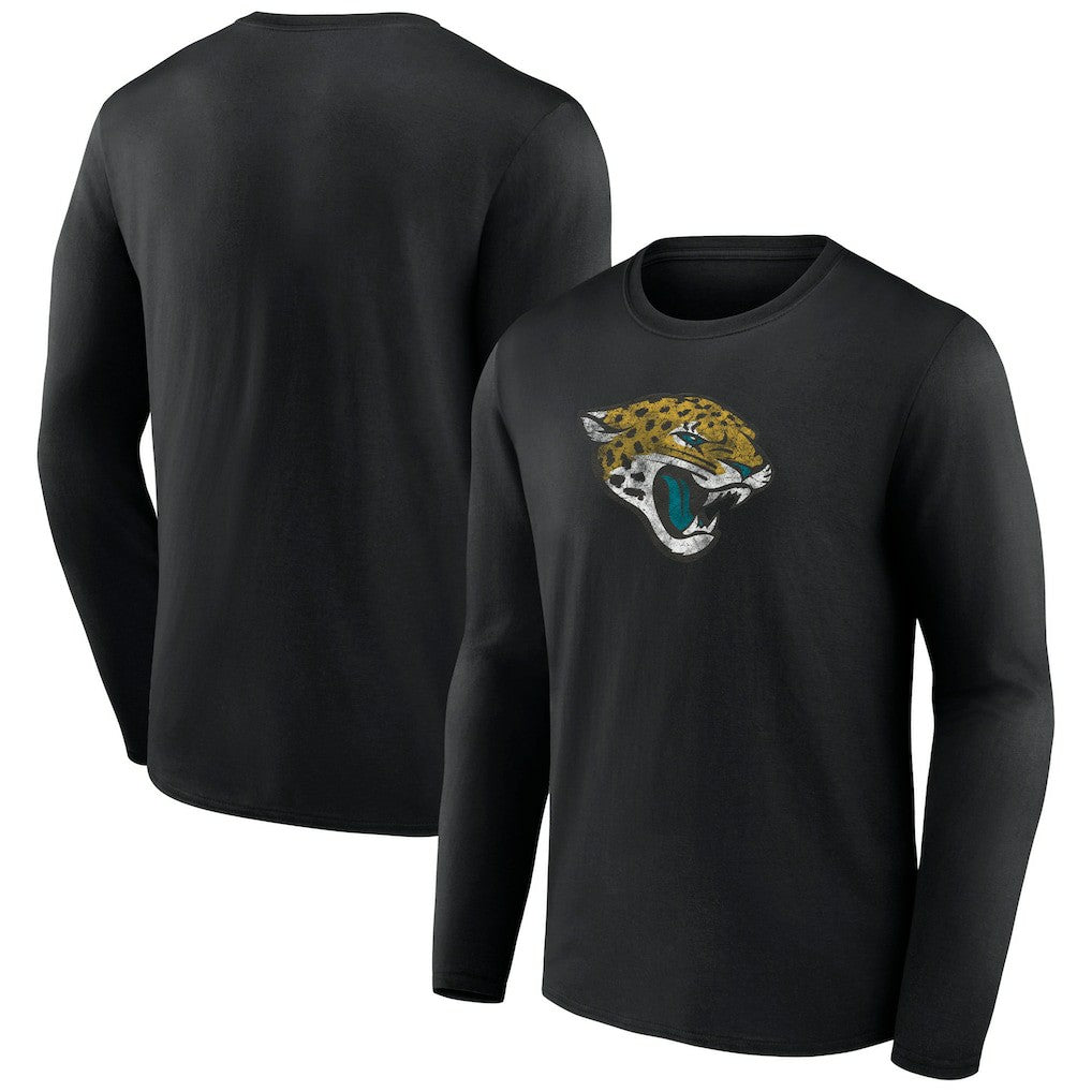 Jacksonville Jaguars Throwback Long Sleeve T-Shirt Black | NFL