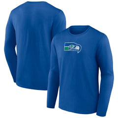 Seattle Seahawks Throwback Long Sleeve T-Shirt Royal | NFL