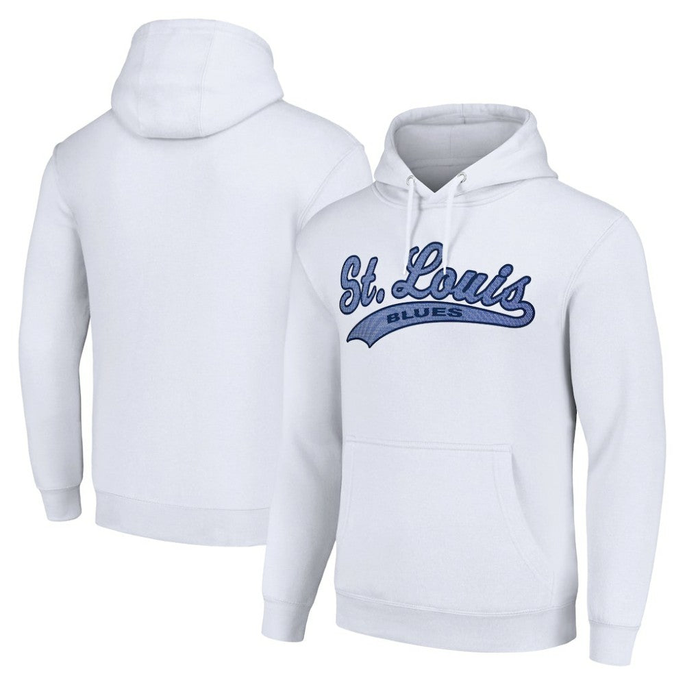 St. Louis Blues Starter Tailsweep Fleece Tri-Blend Pullover Hoodie - White - NHL