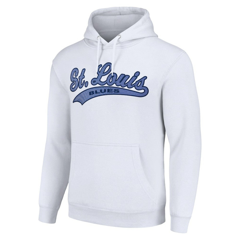 St. Louis Blues Starter Tailsweep Fleece Tri-Blend Pullover Hoodie - White - NHL