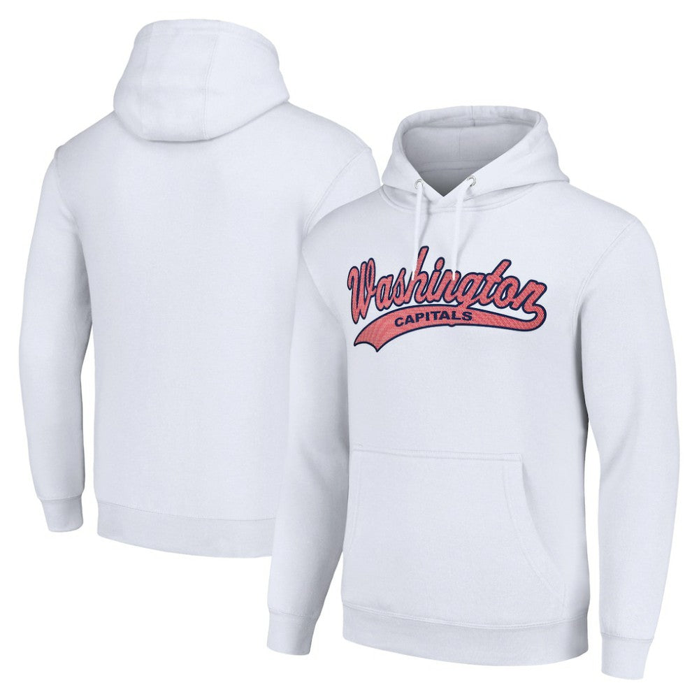 Washington Capitals Starter Tailsweep Fleece Tri-Blend Pullover Hoodie - White - NHL
