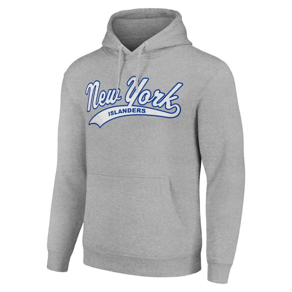 New York Islanders Starter Tailsweep Fleece Tri-Blend Pullover Hoodie - Heather Gray - NHL