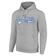St. Louis Blues Starter Tailsweep Fleece Tri-Blend Pullover Hoodie - Heather Gray - NHL