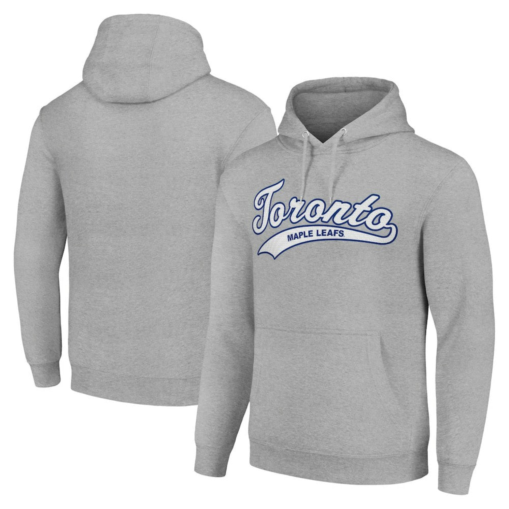 Toronto Maple Leafs Starter Tailsweep Fleece Tri-Blend Pullover Hoodie - Heather Gray - NHL