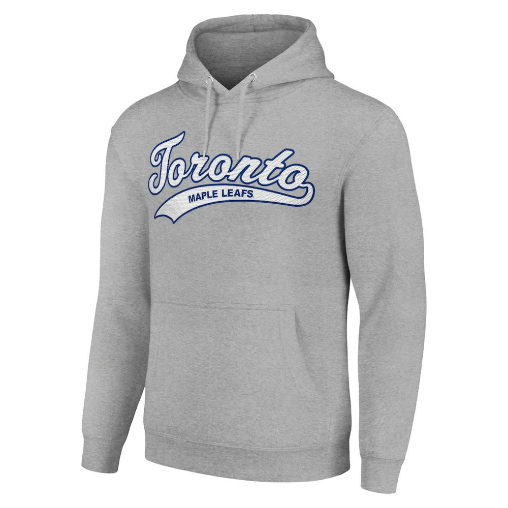 Toronto Maple Leafs Starter Tailsweep Fleece Tri-Blend Pullover Hoodie - Heather Gray - NHL