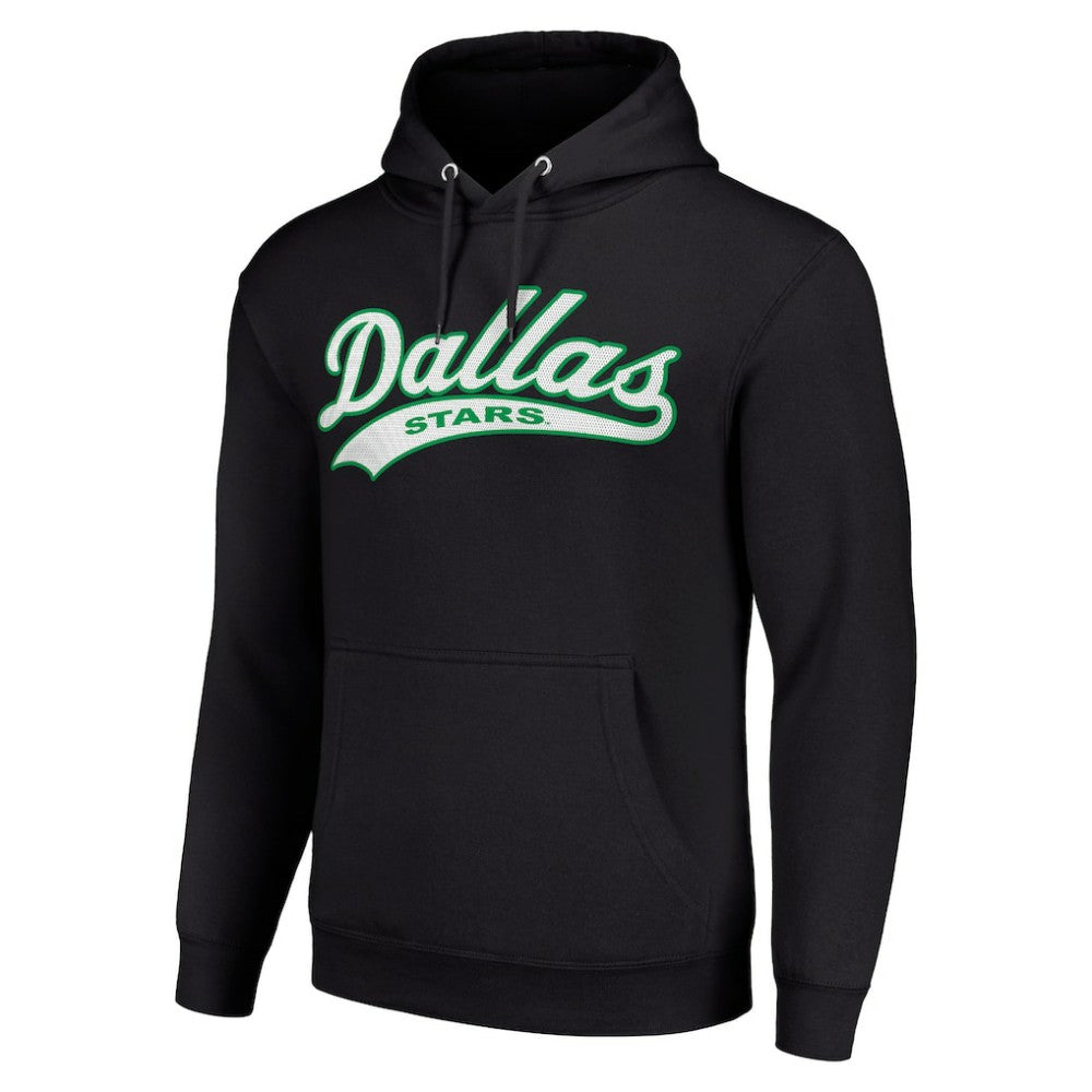 Dallas Stars Starter Tailsweep Fleece Tri-Blend Pullover Hoodie - Black - NHL