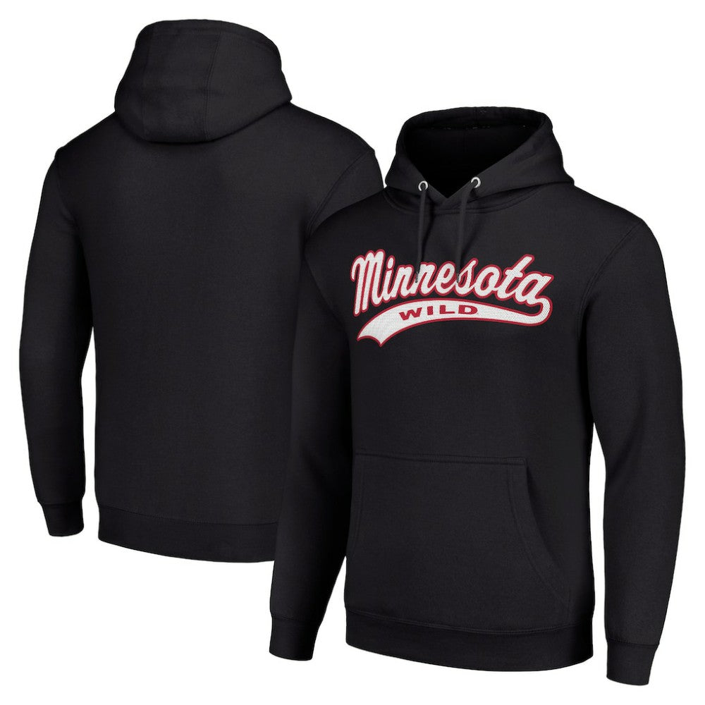 Minnesota Wild Starter Tailsweep Fleece Tri-Blend Pullover Hoodie - Black - NHL