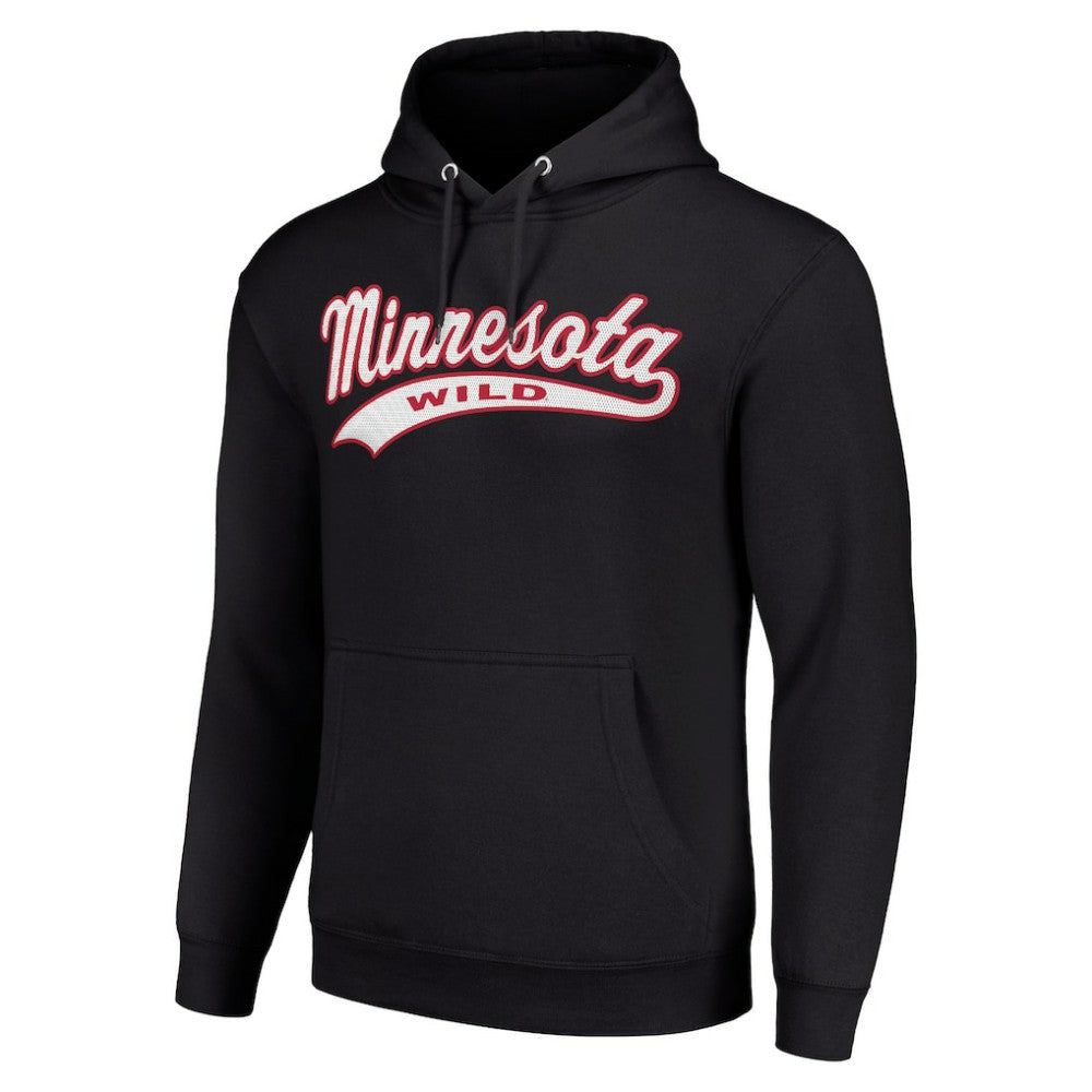 Minnesota Wild Starter Tailsweep Fleece Tri-Blend Pullover Hoodie - Black - NHL