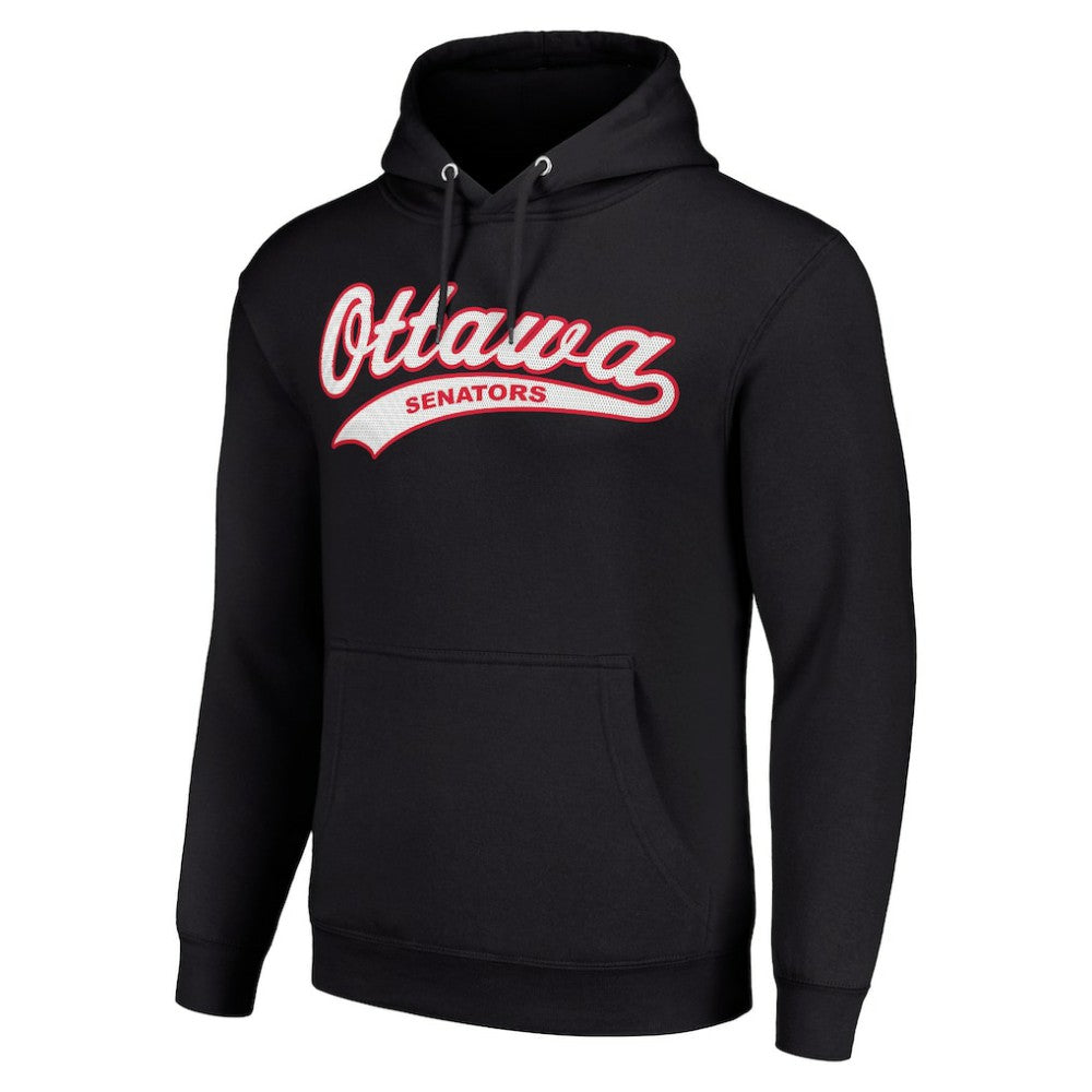 Ottawa Senators Starter Tailsweep Fleece Tri-Blend Pullover Hoodie - Black - NHL