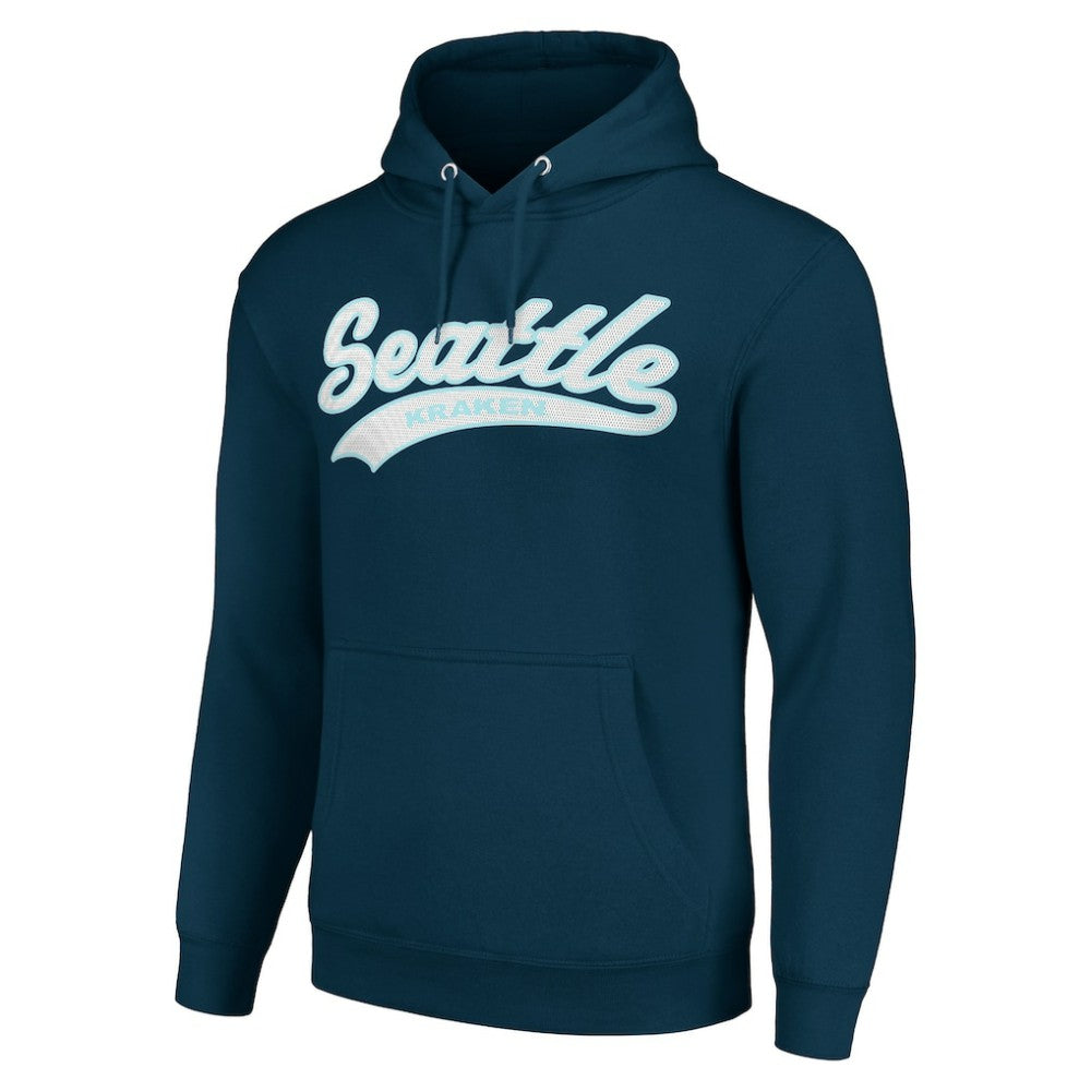 Seattle Kraken Starter Tailsweep Fleece Tri-Blend Pullover Hoodie - Deep Sea Blue - NHL