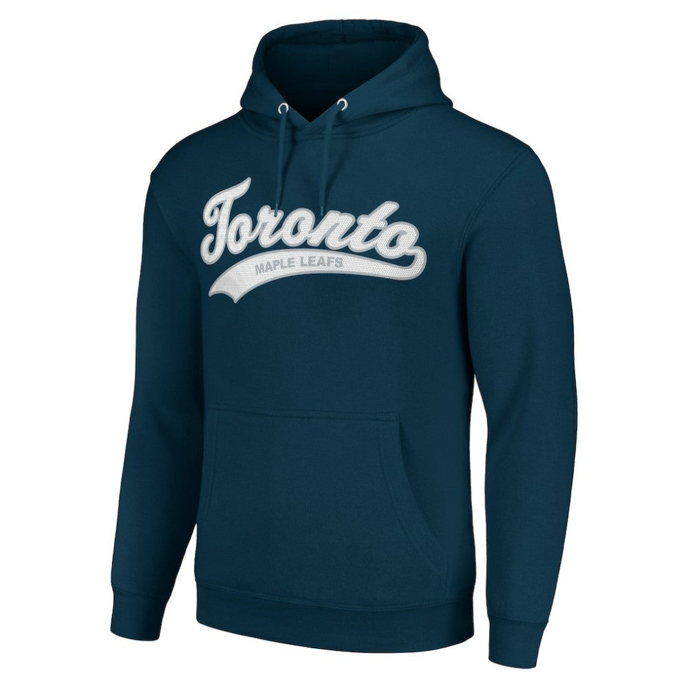 Toronto Maple Leafs Starter Tailsweep Fleece Tri-Blend Pullover Hoodie - Navy - NHL