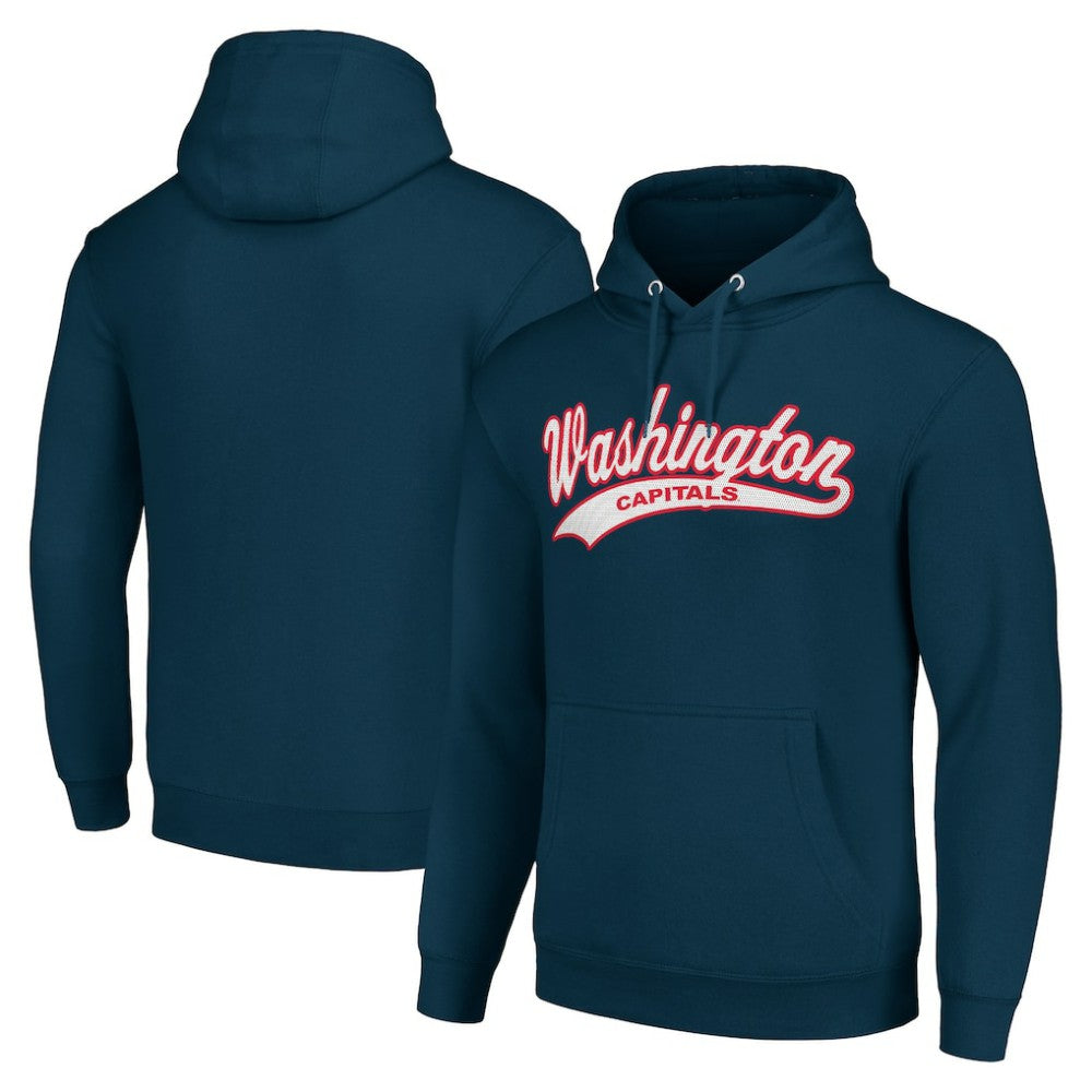 Washington Capitals Starter Tailsweep Fleece Tri-Blend Pullover Hoodie - Navy - NHL