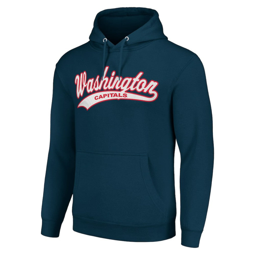 Washington Capitals Starter Tailsweep Fleece Tri-Blend Pullover Hoodie - Navy - NHL