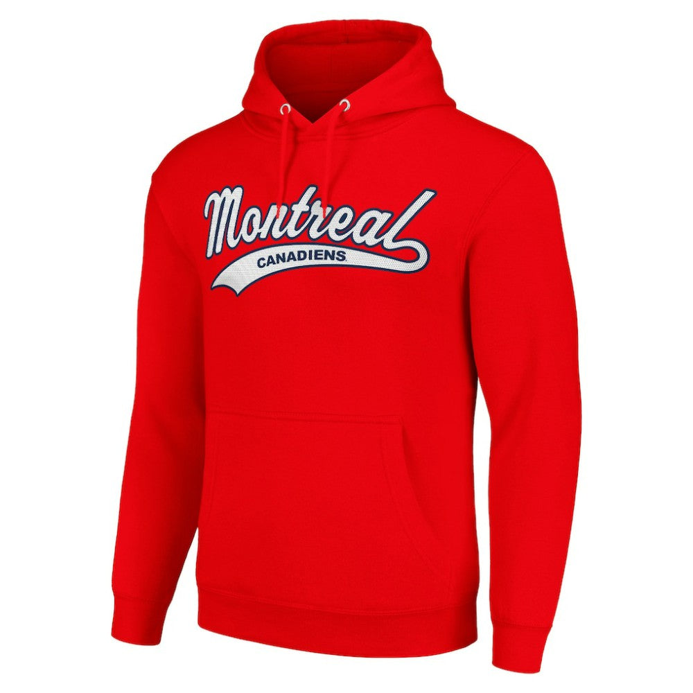 Montreal Canadiens Starter Tailsweep Fleece Tri-Blend Pullover Hoodie - Red - NHL