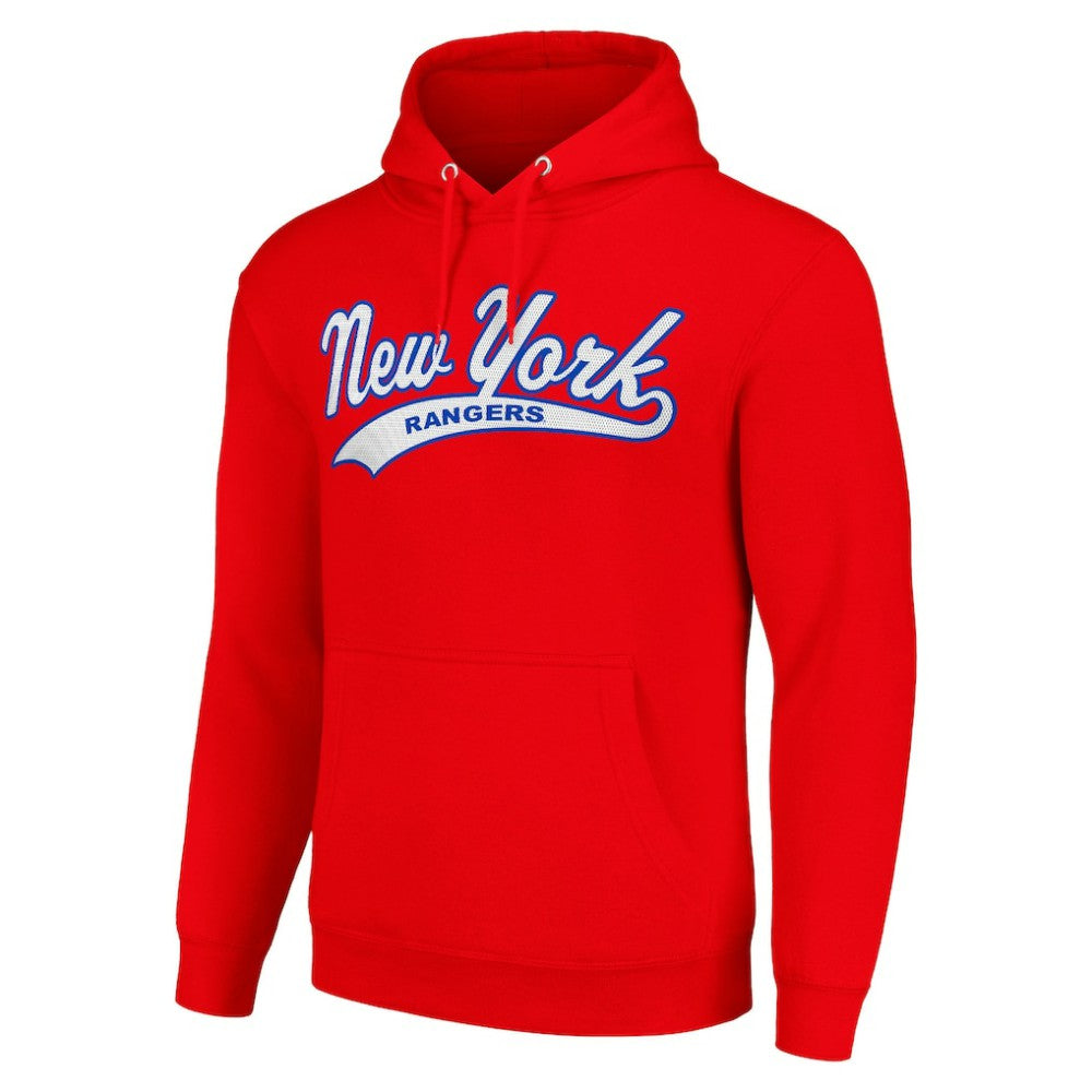 New York Rangers Starter Tailsweep Fleece Tri-Blend Pullover Hoodie - Red - NHL