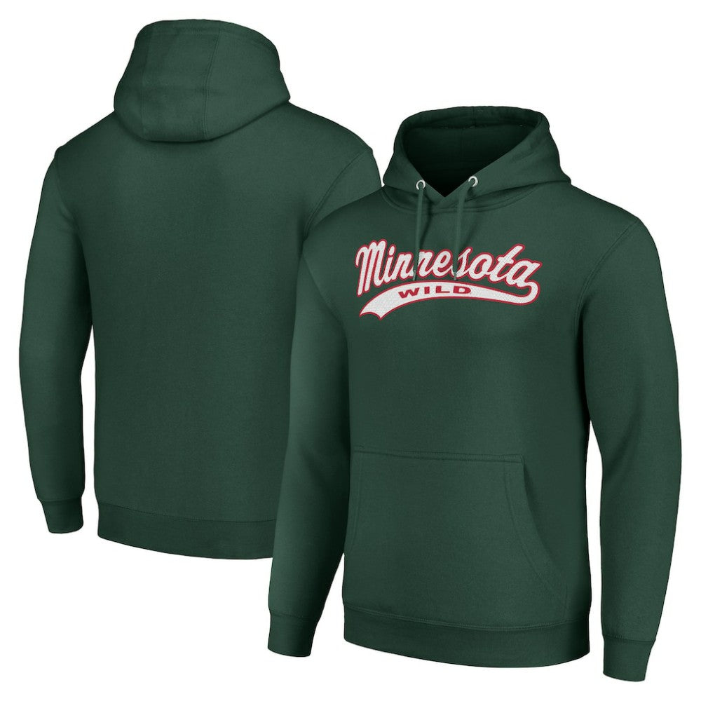 Minnesota Wild Starter Tailsweep Fleece Tri-Blend Pullover Hoodie - Green - NHL