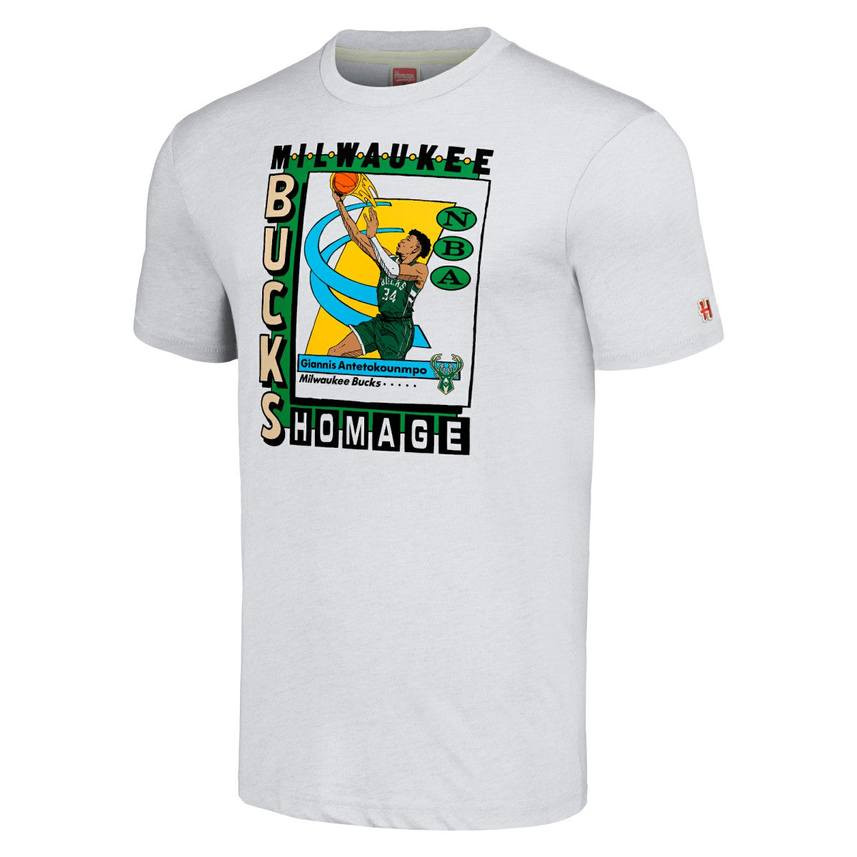 Giannis Antetokounmpo Milwaukee Bucks Homage Unisex SkyBox Player Tri-Blend T-Shirt Heather Gray - NBA